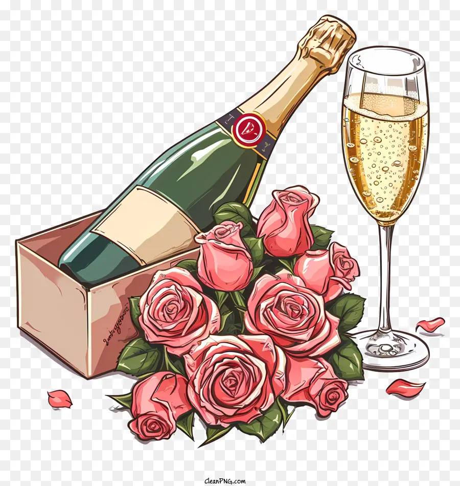 Valentine Champagne，Champanhe PNG