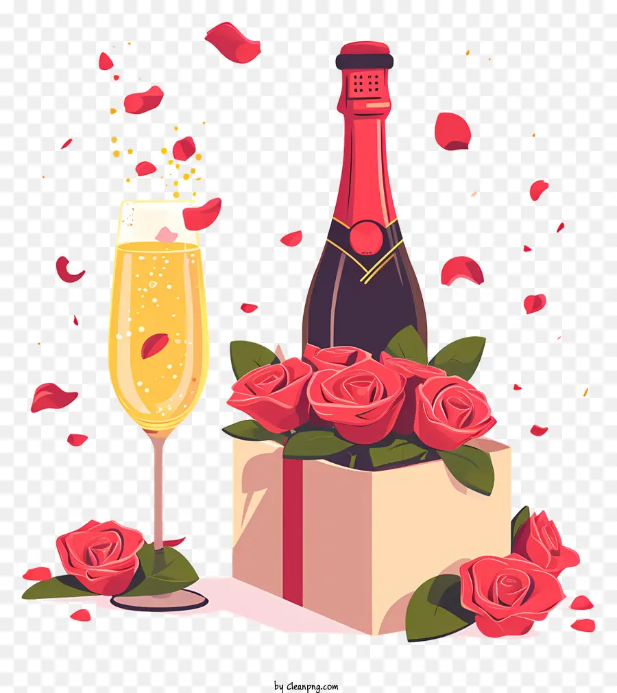 Valentine Champagne，Champanhe PNG