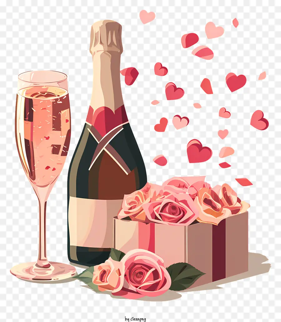 Valentine Champagne，Champanhe PNG