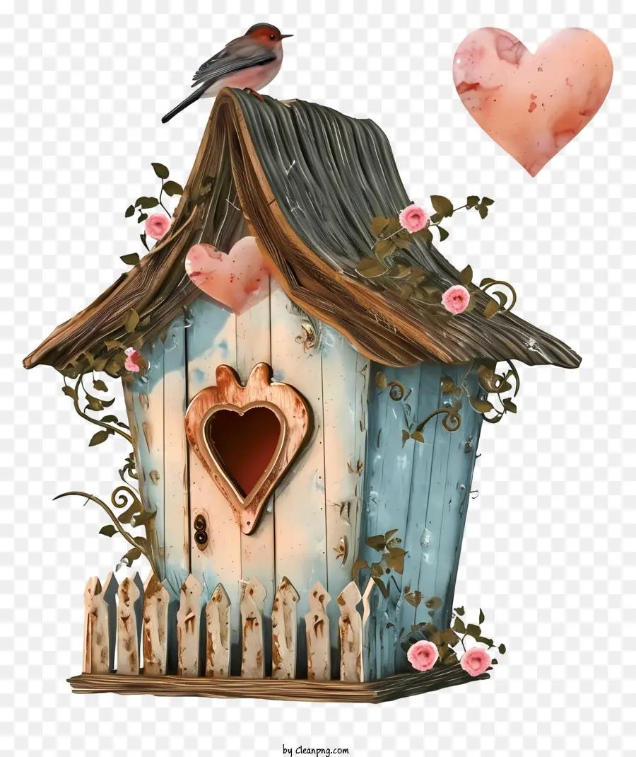 Casa De Pássaros Dos Namorados Realista，Birdhouse PNG