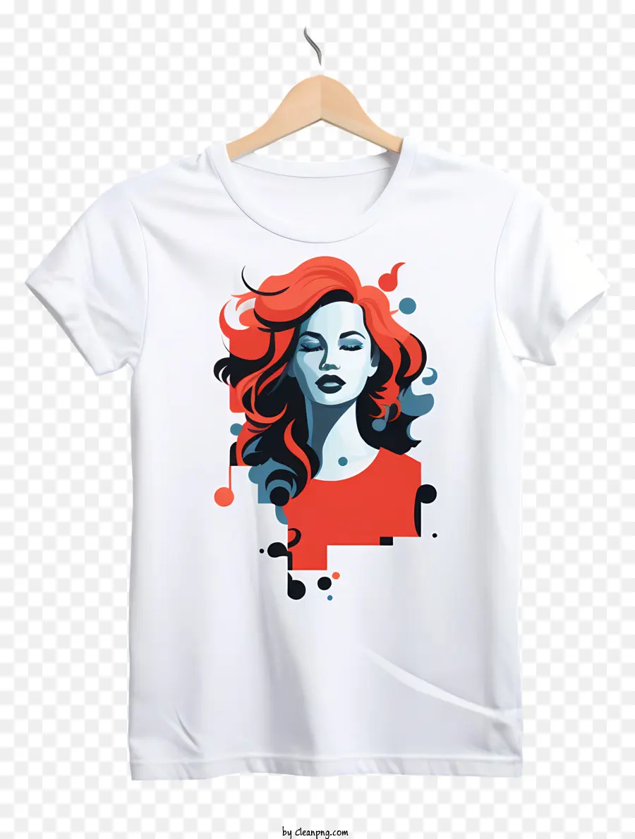 Camiseta De Estilo Aquarela，A Face Da Mulher PNG