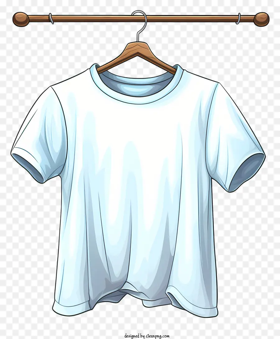 Camiseta De Estilo Plano No Cabide De Pano，Branco Tshirt PNG