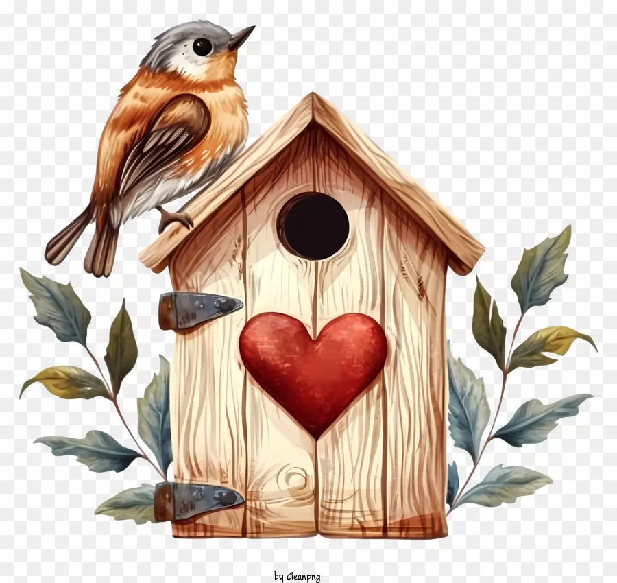 Emoji Da Casa De Pássaros Dos Namorados，Ilustração Em Aquarela PNG