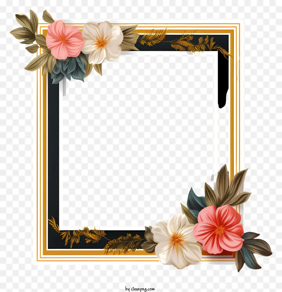 Moldura De Estilo Realista，Moldura Floral PNG