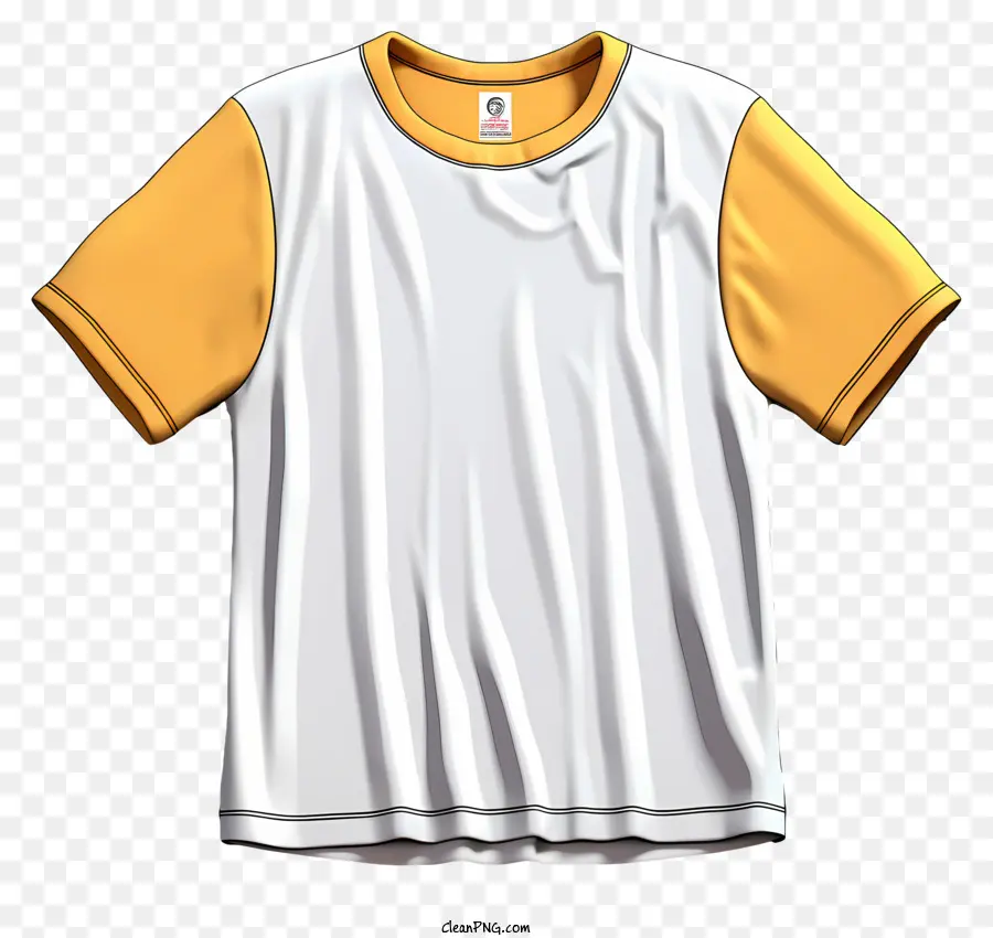 Camiseta Realista Em Estilo 3d，Camiseta Branca E Amarela PNG