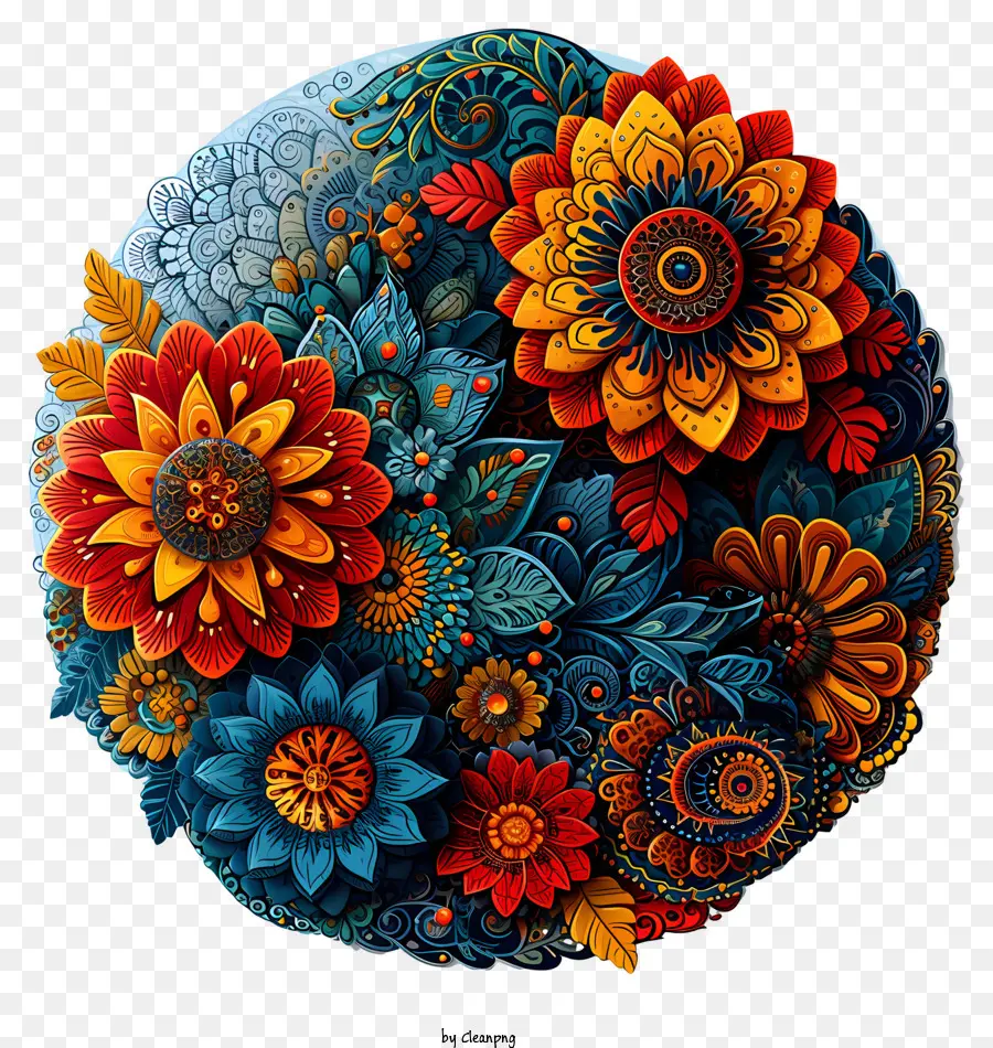 Mandala，Design Floral Estilizado PNG