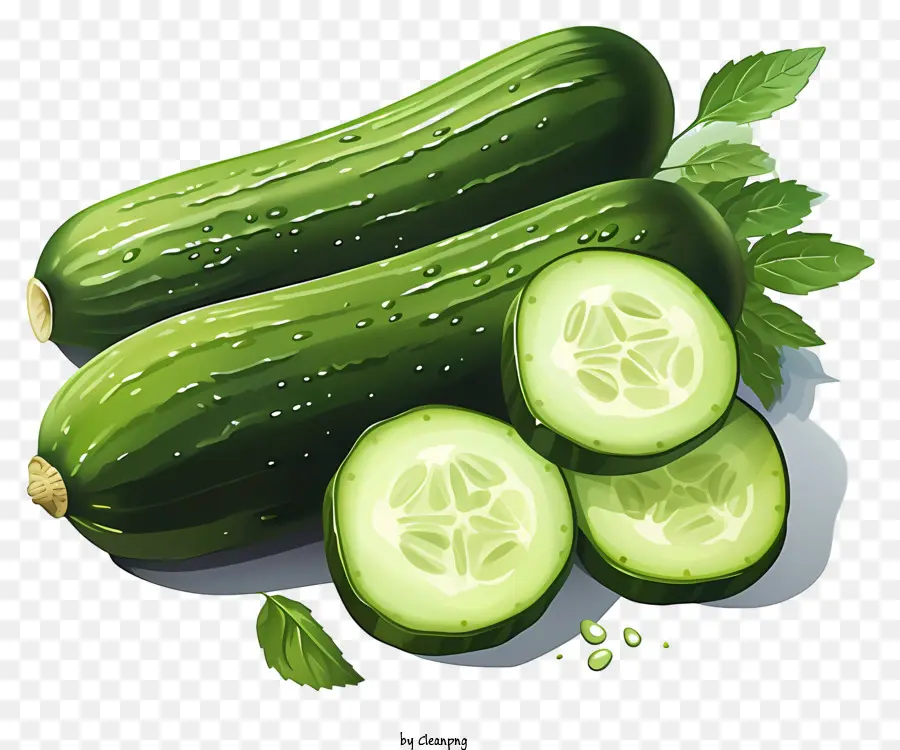 Pepino，Pepinos Fatiados PNG