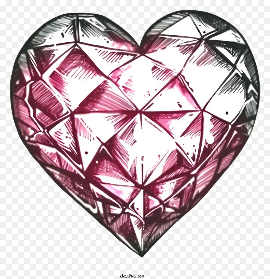 Diamante De Coração De Namorado Desenhado à Mão，Desenho De Coração PNG