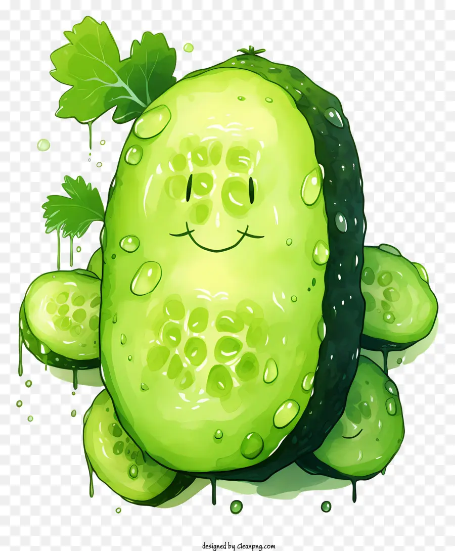 Pepino Aquarela，Pepino Fofo PNG