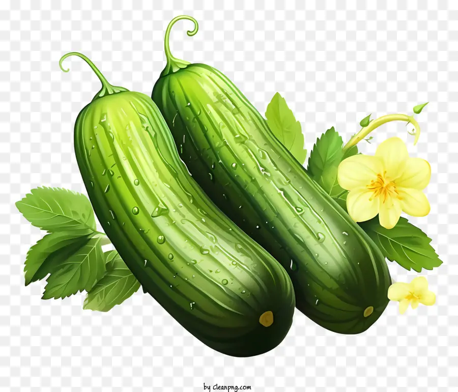 Pepino Desenhado à Mão，Pepinos Verdes PNG