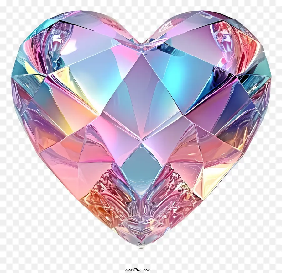 Diamante De Coração De Namorado Pastel，Coração De Cristal PNG