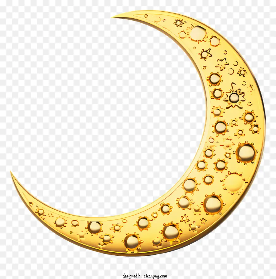 Lua Crescente Dourada，Golden Moon PNG