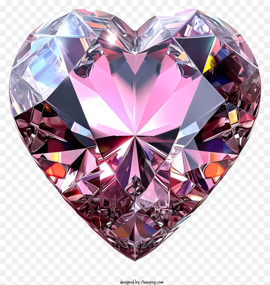Emoji De Diamante Do Coração De Namorado，Diamante Rosa Em Forma De Coração PNG