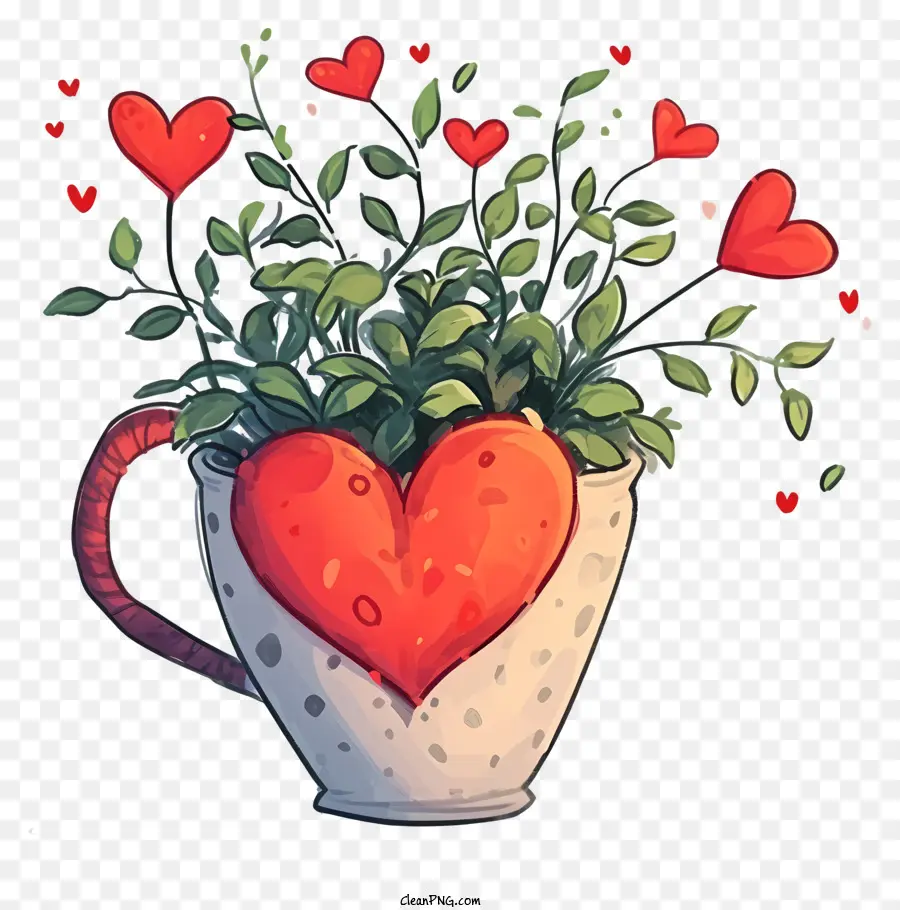 Planta Dos Namorados De Desenho Animado，Heartshaped Flores PNG