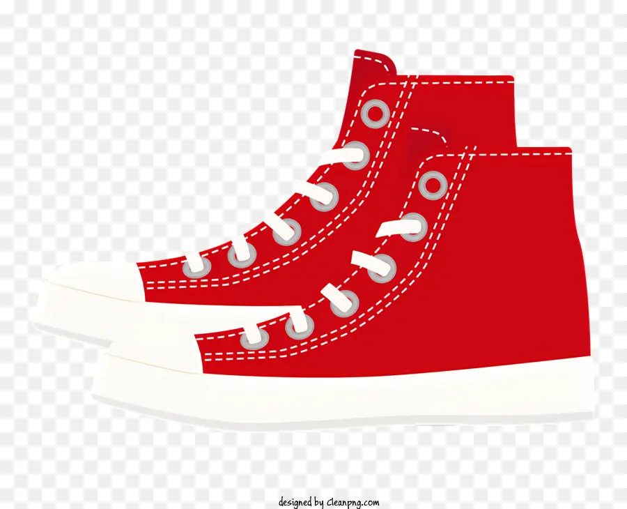 Moda，Red Sneakers Top Top PNG