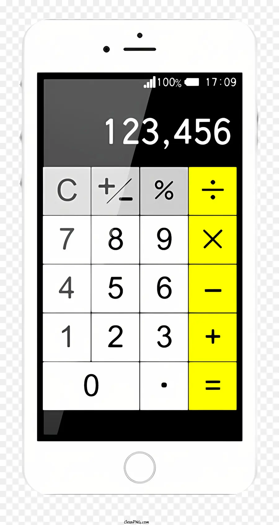 App Da Calculadora，Exibição De Dígito Amarelo PNG
