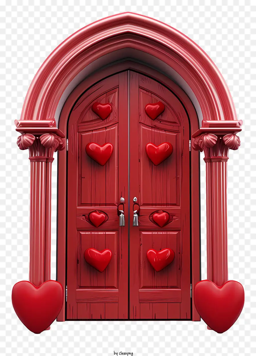 Porta Do Dia Dos Namorados，Vermelho Porta De Madeira PNG