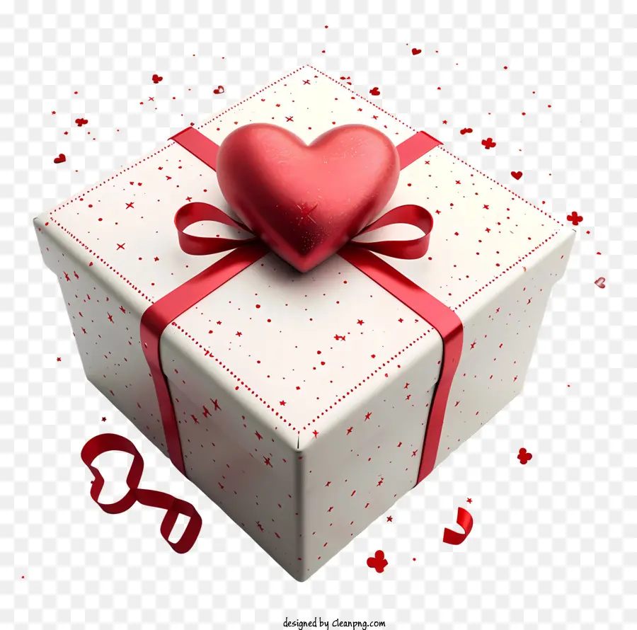 Presente De Valentine 3d Psd，Caixa De Presente PNG