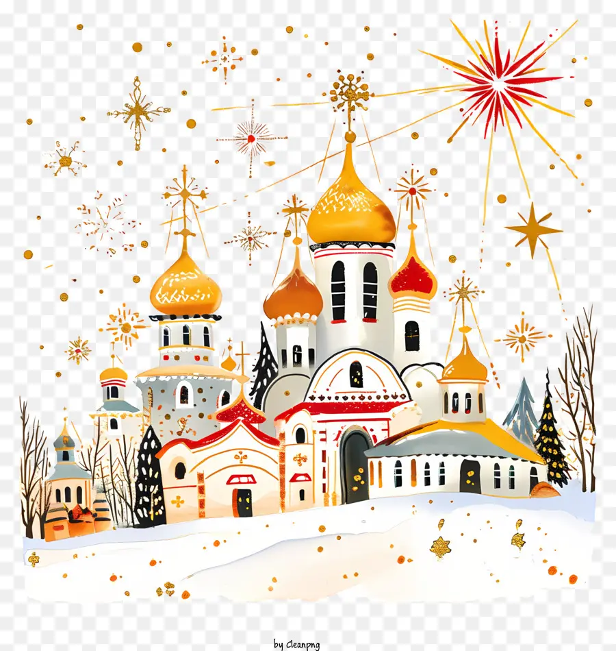 Ortodoxa Ano Novo，Cena De Inverno PNG
