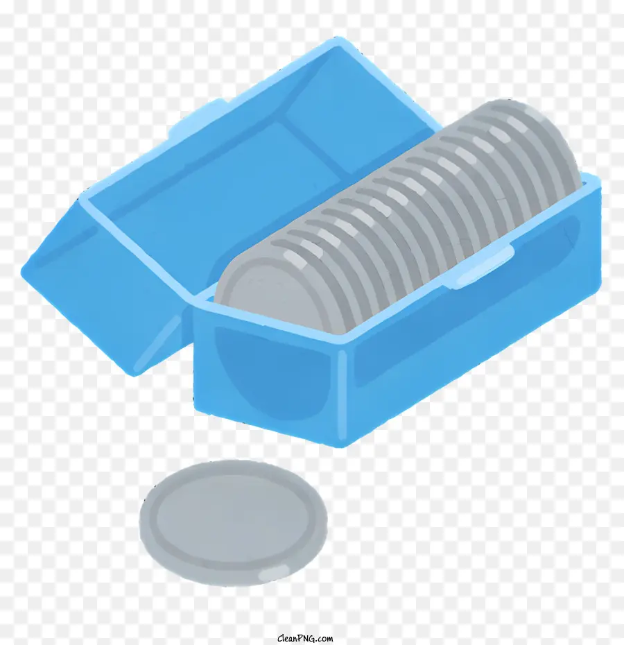 Caixa Azul，Moeda De Metal PNG