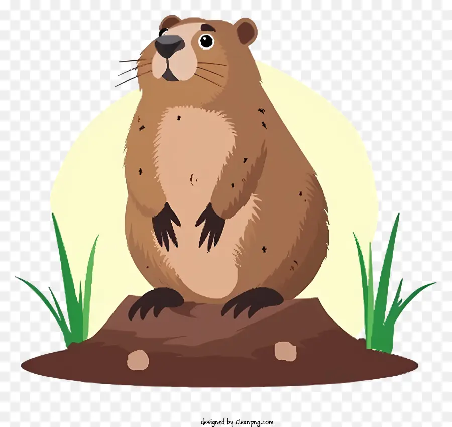 Ilustração Vetorial Plana Minimalizada，Dia Da Marmota PNG