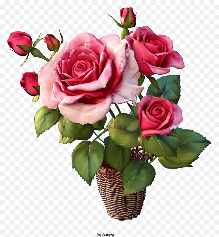 Psd 3d Dia Dos Namorados Rosa，Rosas Cor De Rosa PNG