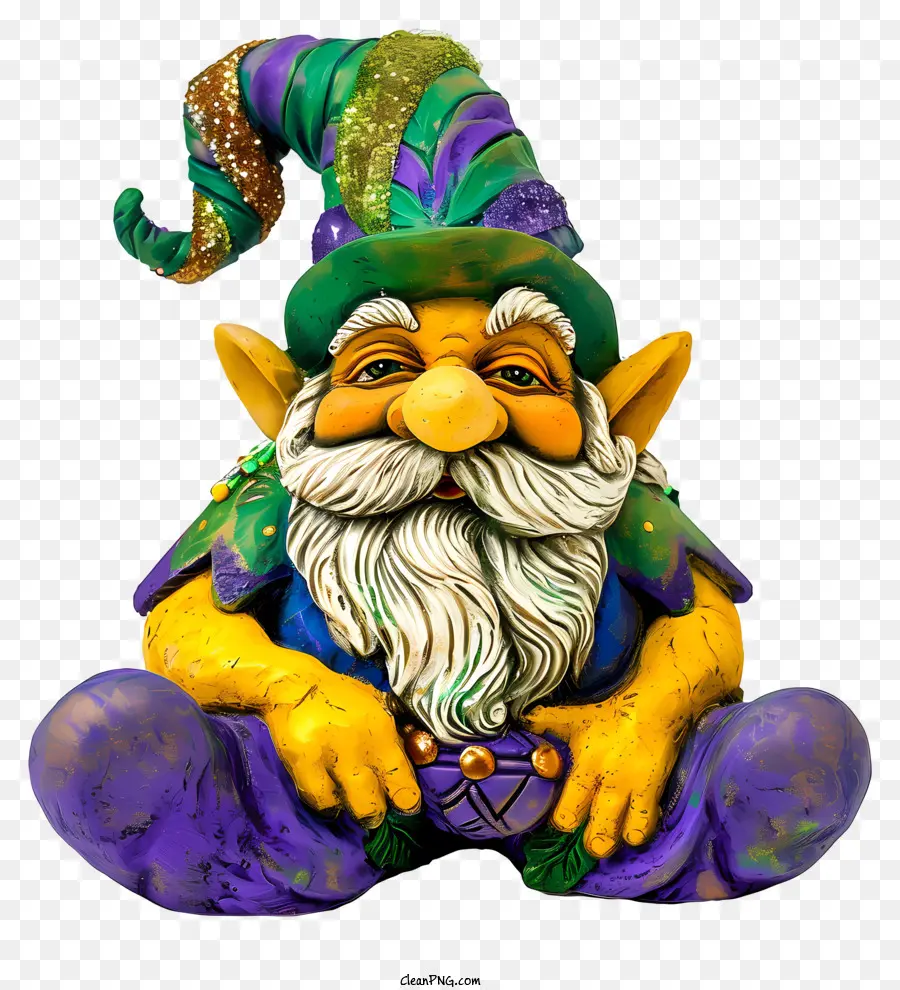 Mardi Gras Gnome，Mardi Gras Jester Figure PNG