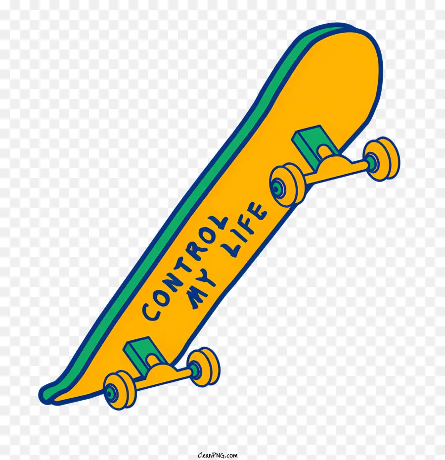 Skate，Amarelo E Azul PNG