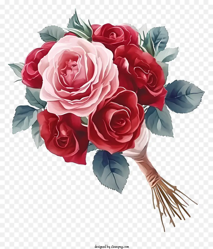 Valentine Rose Ilustra，Rose Bouquet PNG