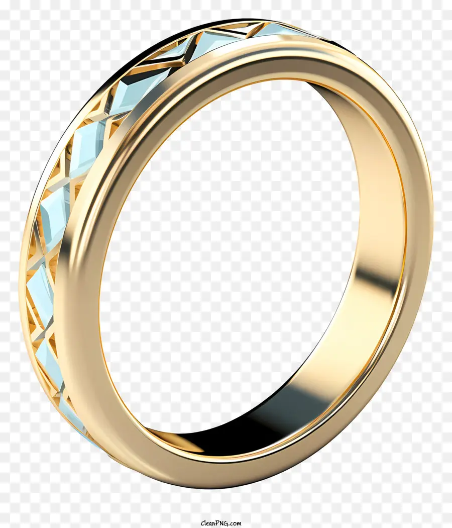 Anel De Casamento Realista Em Estilo 3d，Anel De Ouro PNG