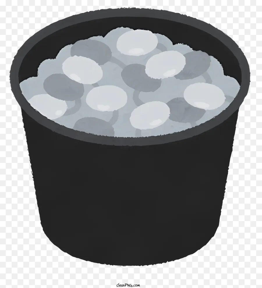Tigela De Plástico Preto，Pequenas Esferas Brancas PNG
