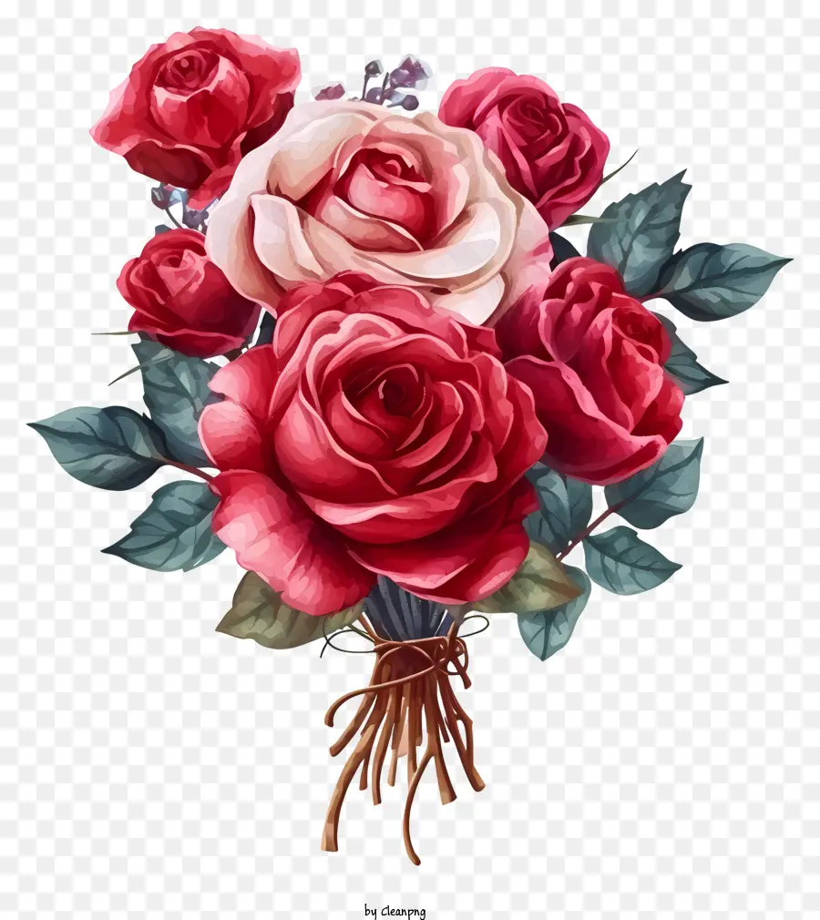Valentine Rose Bunch Icon，Rosas Vermelhas E Brancas PNG