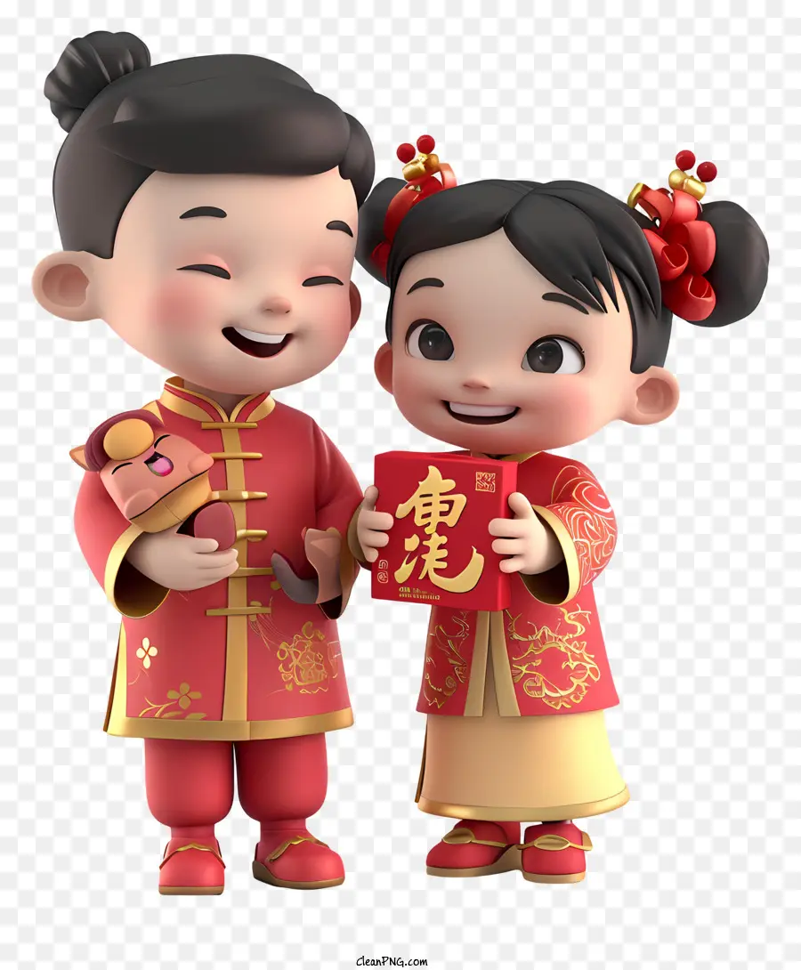 Ano Novo Chinês，Personagens De Desenhos Animados PNG