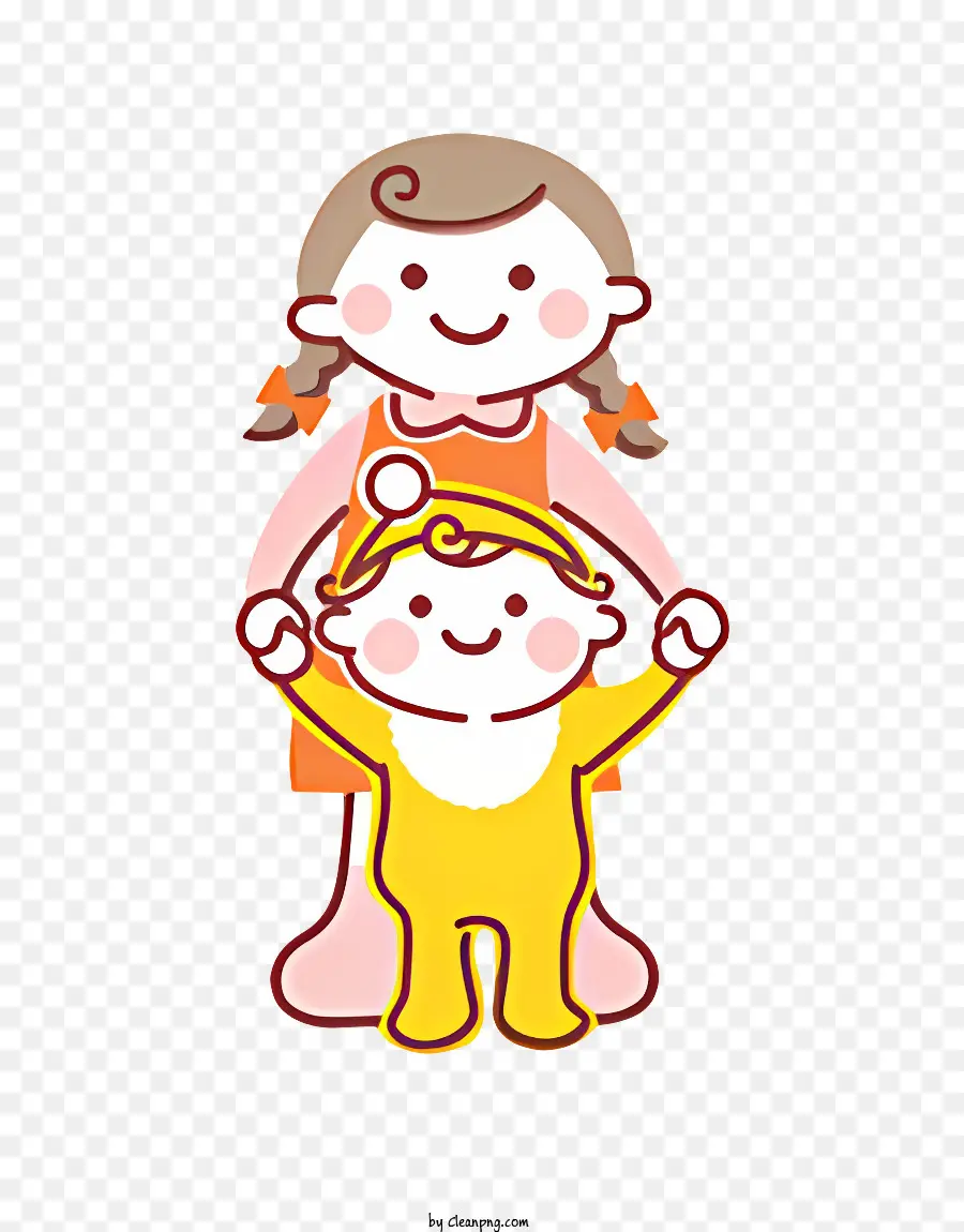 Mãe E Filho，Traje Amarelo PNG