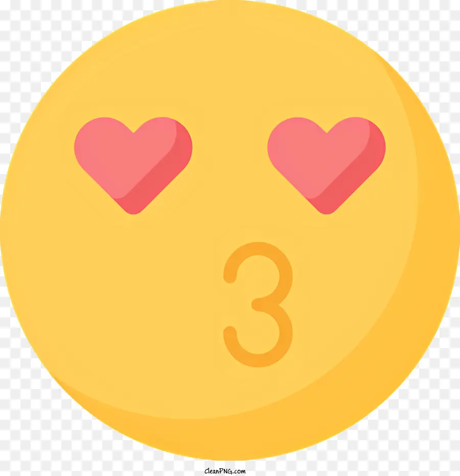 Emoji Com Olhos De Coração，Rosto Sorridente Amarelo PNG