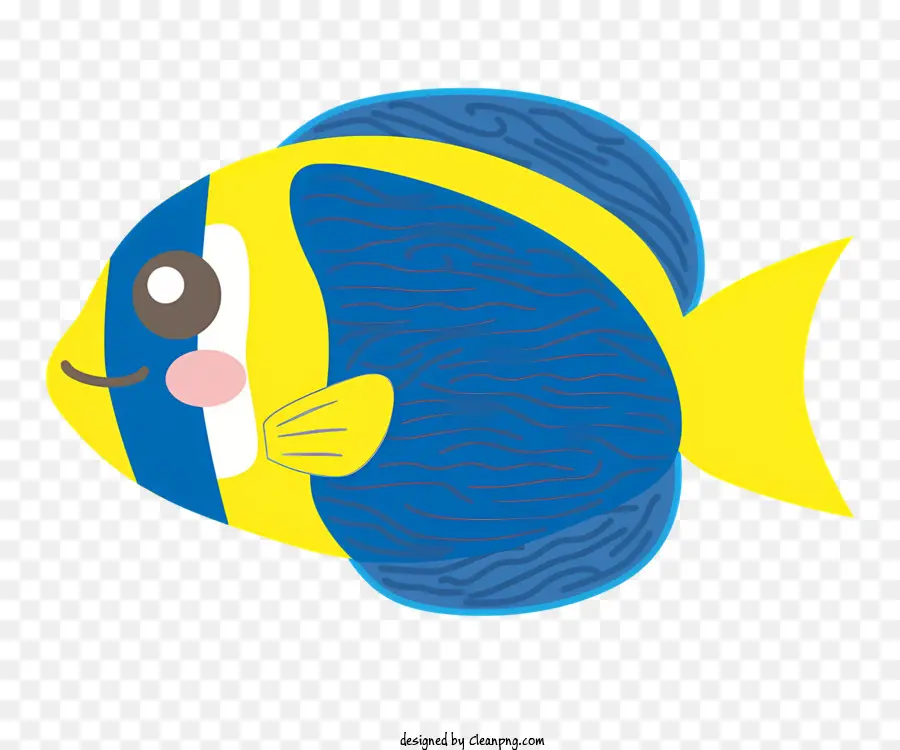 Cartoon Peixe，Peixe Azul E Amarelo PNG