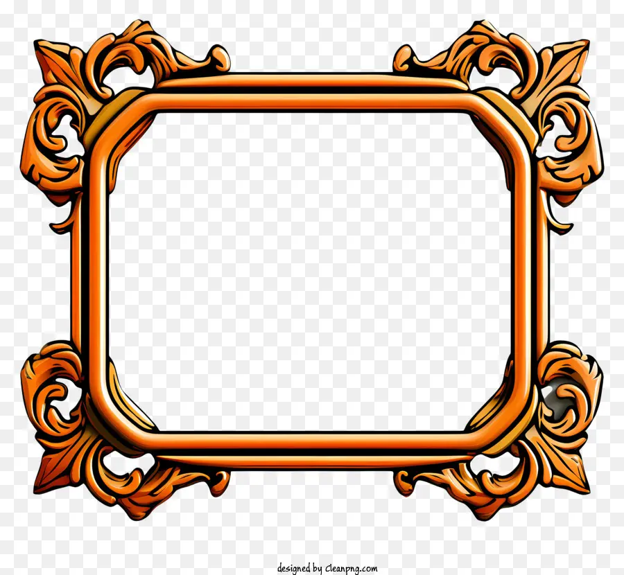 Quadro De Ouro Realista，Ornamentado Espelho Moldado PNG