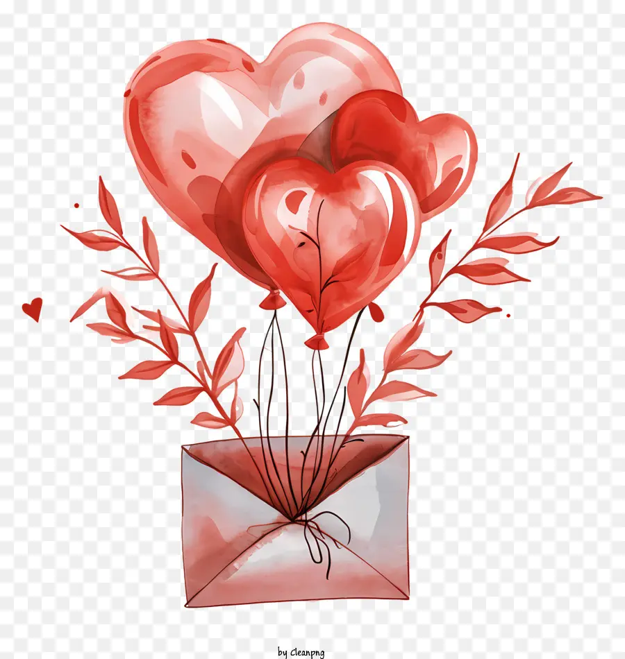 Amor Envelope，Heartshaped Balão PNG