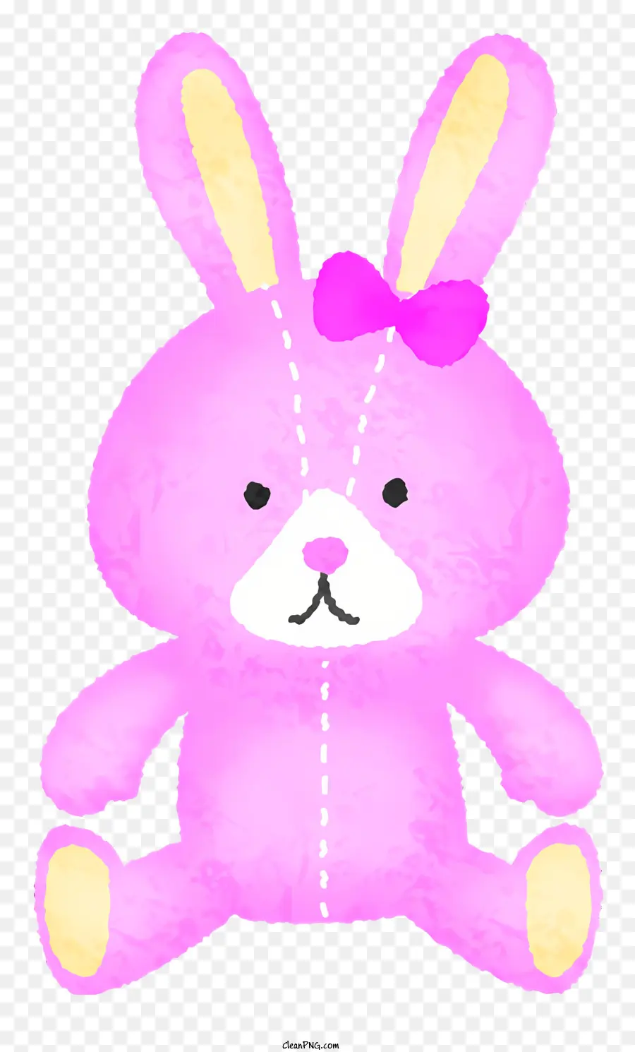 Rabbit De Brinquedo De Pelúcia Rosa，Pink Bow PNG