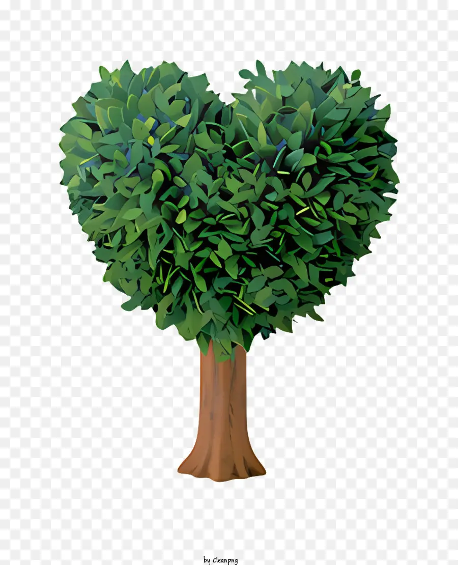 Heartshaped árvore，árvore Verde PNG