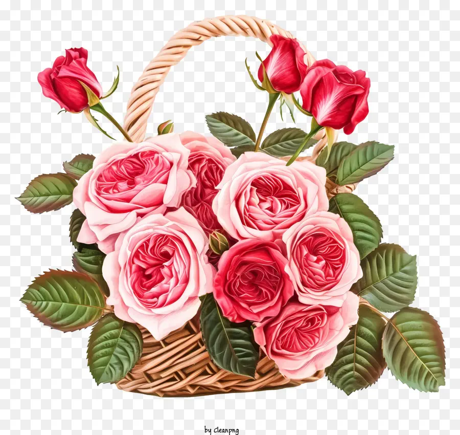 Valentine Rose Bunch Floral Art，Rosas Cor De Rosa PNG