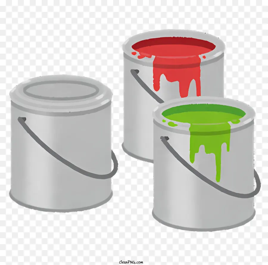 Latas De Tinta De Metal，A Tinta Verde PNG