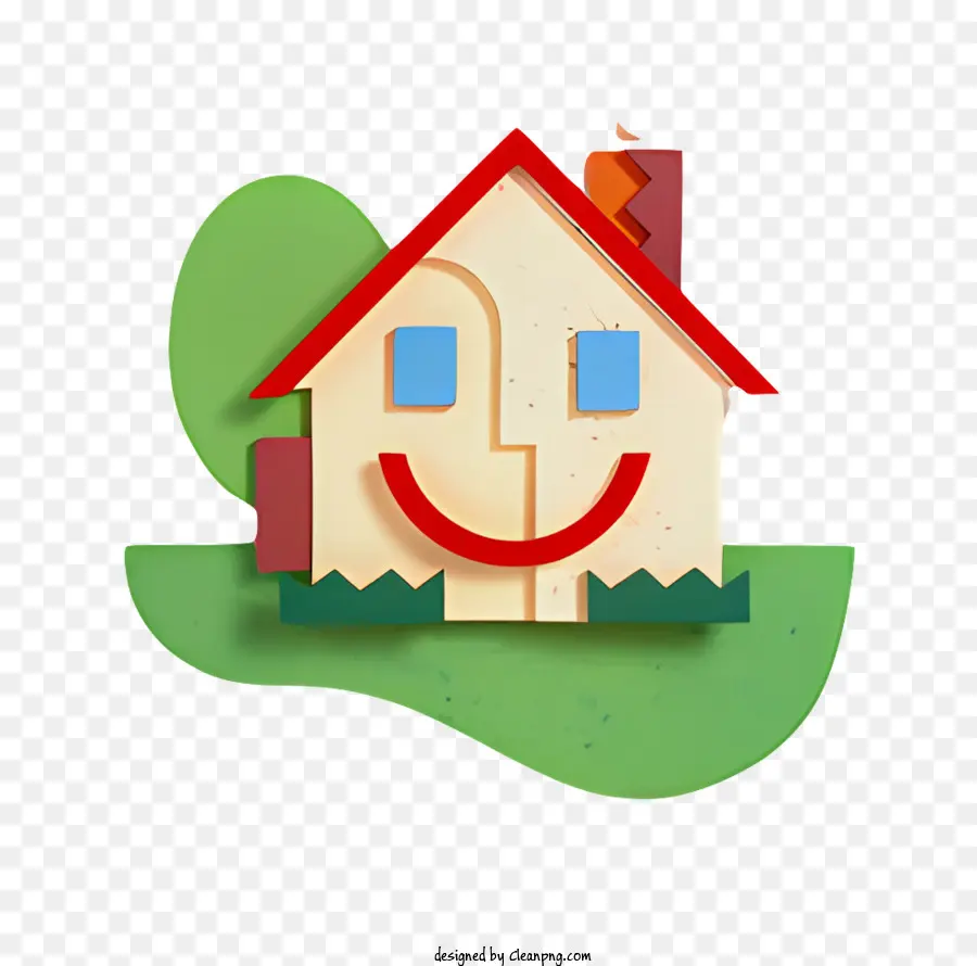 Sorrindo Casa，Casa Com Rosto PNG