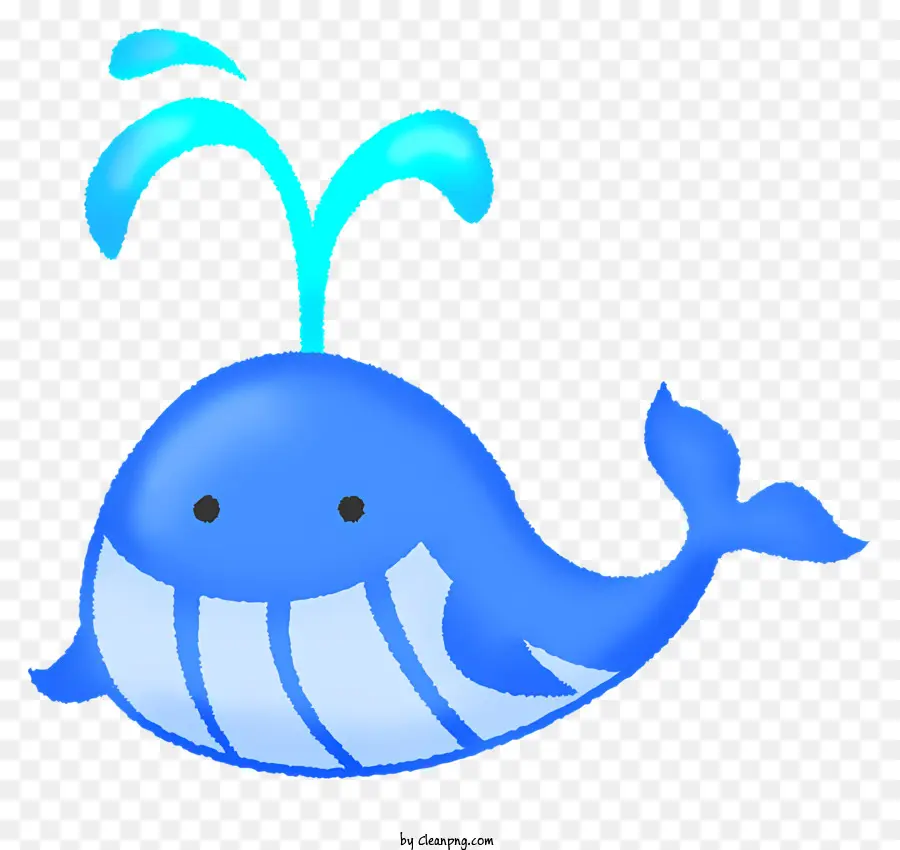 Baleia Azul Fofa，Fonte De água PNG