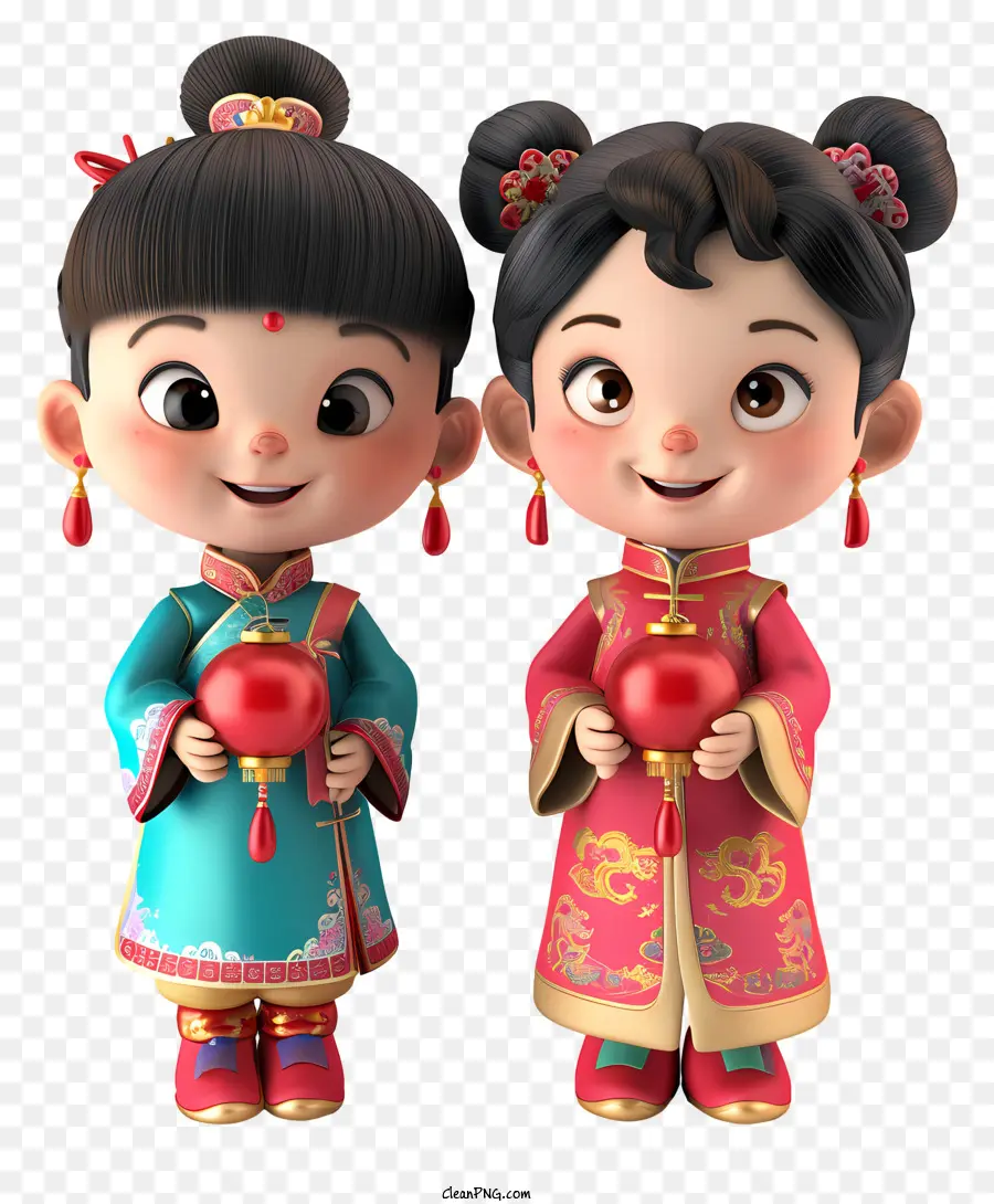 Ano Novo Chinês，Vestido Chinês PNG