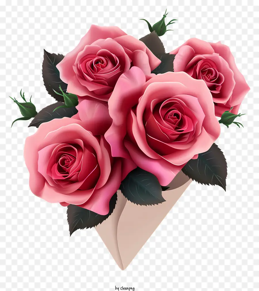Valentine Rose Bunch Icon，Rosas Cor De Rosa PNG