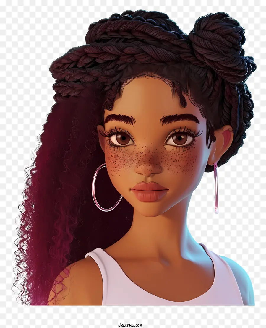 Psd 3d Black Girl，Young Woman PNG