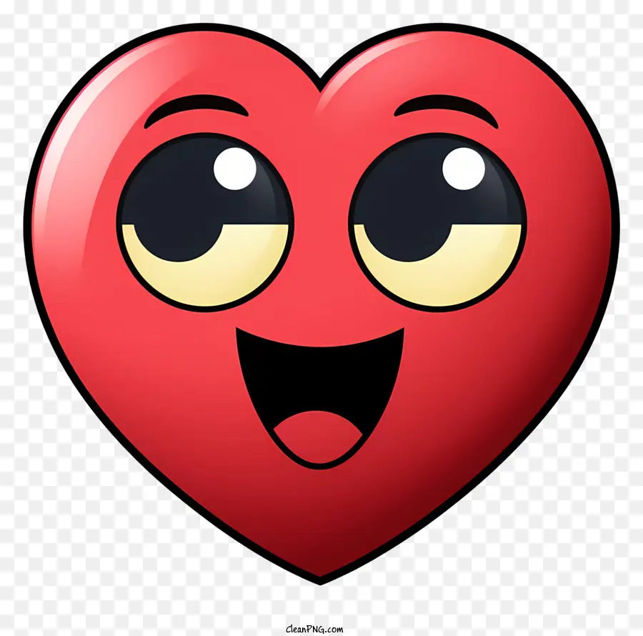 Emoji Plano Com Olhos De Coração，Coração Emoji PNG