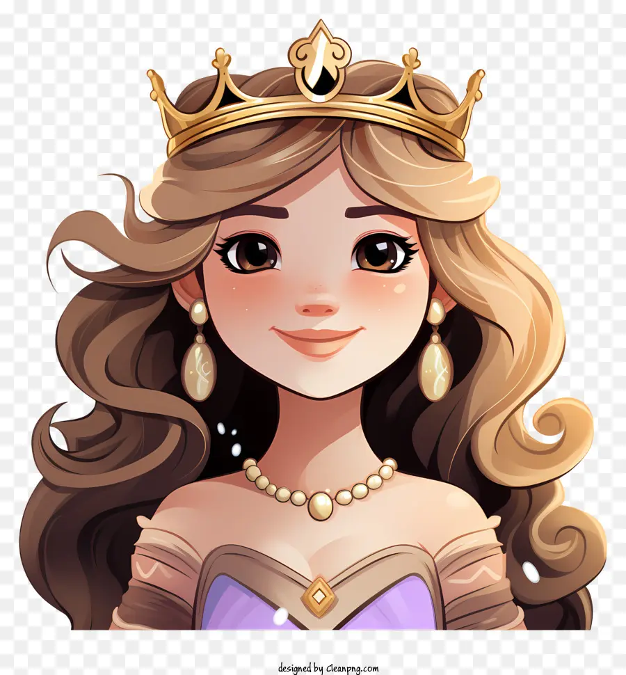 Retrato De Princesa Halflength De Princesa，Personagem De Desenho Animado PNG