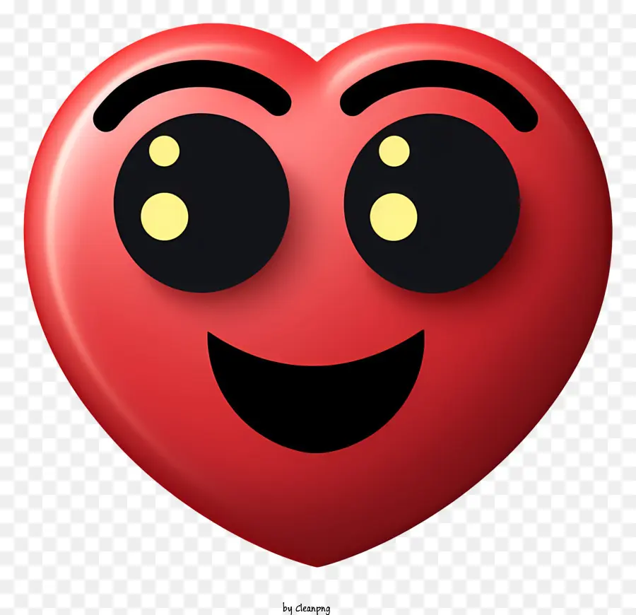 Emoji Plano Com Olhos De Coração，Emoji De Coração Sorridente PNG